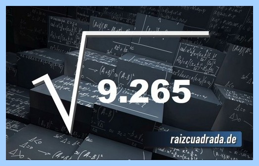 Como se representa frecuentemente la operación matemática raíz del número 9265
