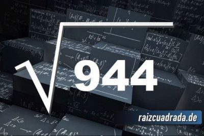 ¿Cuál es el resultado de la raíz cuadrada de 944?