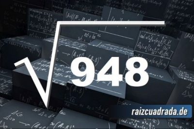 ¿Qué resultado obtenemos al resolver la raíz de 948?