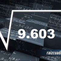 Resultado de la raíz cuadrada de 9603