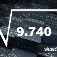 Resultado de la raíz cuadrada de 9740