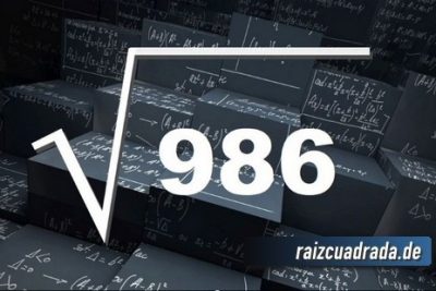 Resultado de la raíz de 986