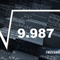 Resultado de la raíz cuadrada de 9987