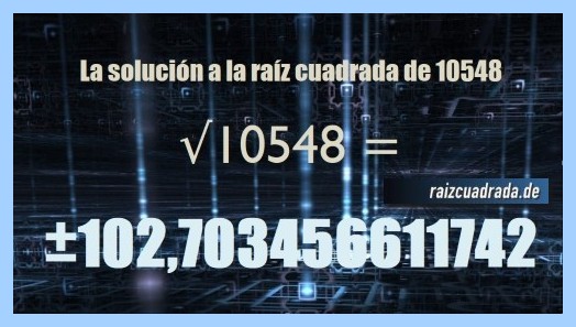 Número obtenido en la resolución operación matemática raíz de 10548
