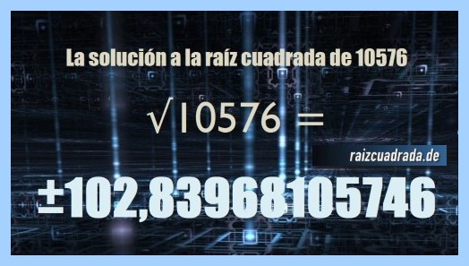 Solución que se obtiene en la resolución raíz del número 10576
