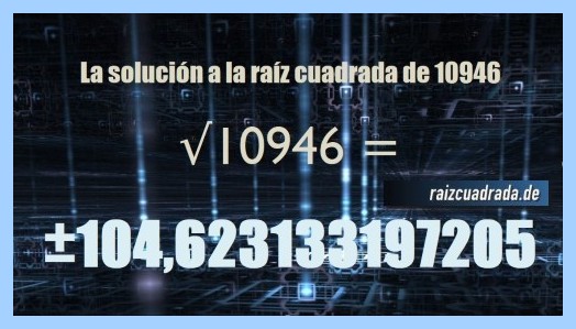 Solución que se obtiene en la raíz cuadrada de 10946