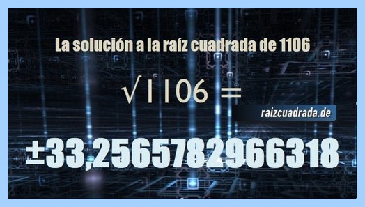 Solución conseguida en la resolución raíz cuadrada de 1106