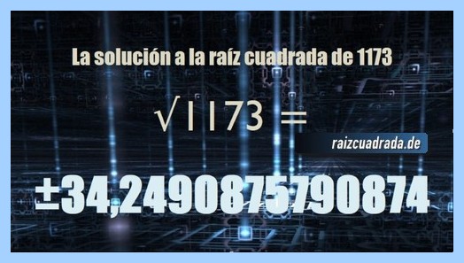 Solución que se obtiene en la resolución raíz del número 1173
