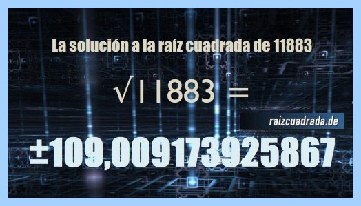 Solución que se obtiene en la raíz del número 11883