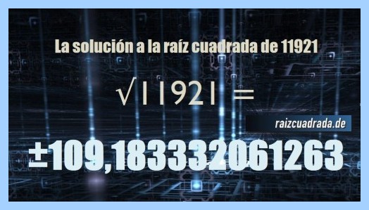 Número final de la operación matemática raíz cuadrada del número 11921