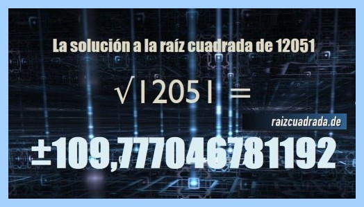 Solución finalmente hallada en la operación matemática raíz de 12051