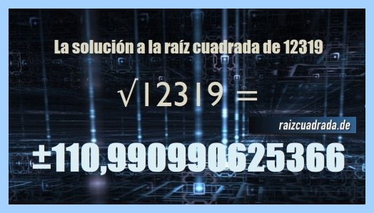 Solución finalmente hallada en la raíz cuadrada del número 12319