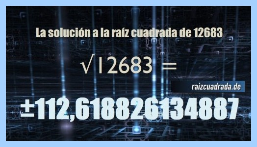 resultado obtenido en la operación matemática raíz cuadrada de 12683