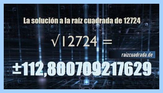 Número conseguido en la resolución raíz cuadrada de 12724