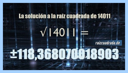 Solución final de la resolución operación matemática raíz del número 14011