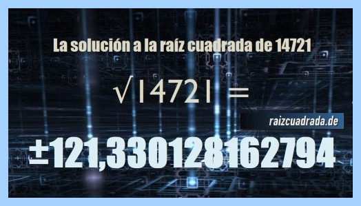 Solución final de la raíz cuadrada del número 14721