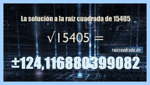 Solución obtenida en la operación matemática raíz cuadrada de 15405