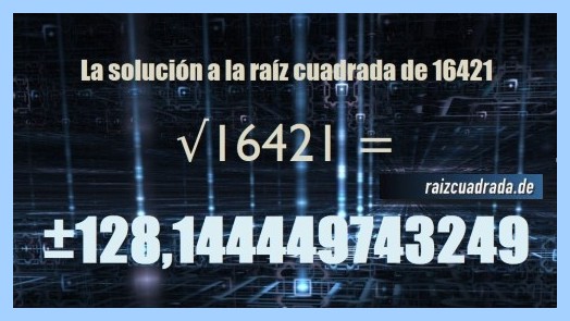 Solución que se obtiene en la resolución raíz cuadrada de 16421