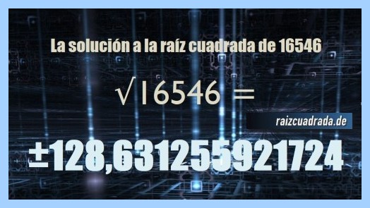 Solución que se obtiene en la operación matemática raíz de 16546