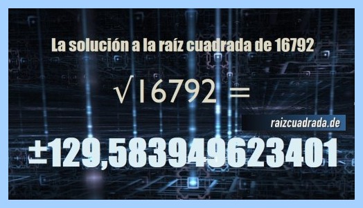 Solución conseguida en la raíz del número 16792