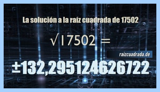 Solución conseguida en la operación raíz del número 17502