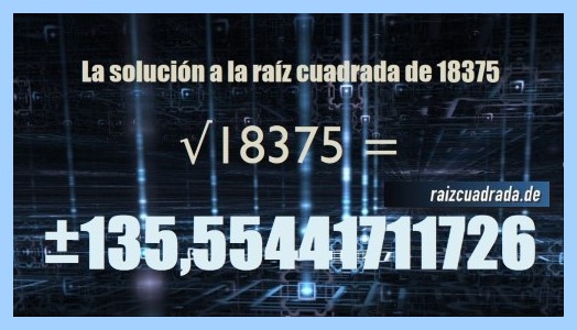 Número conseguido en la operación raíz cuadrada del número 18375