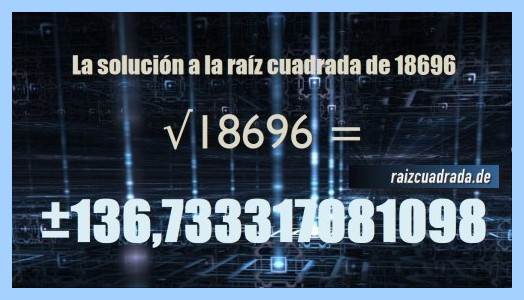 Número que se obtiene en la operación raíz del número 18696