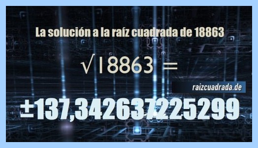 Solución que se obtiene en la operación raíz del número 18863