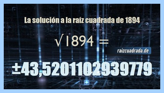 Solución final de la resolución operación matemática raíz de 1894