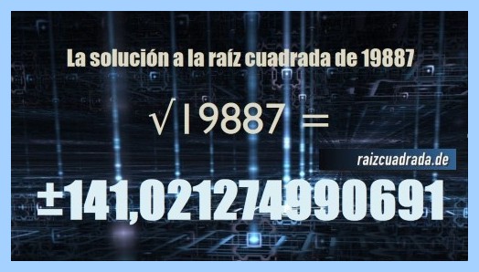 Número que se obtiene en la operación raíz del número 19887