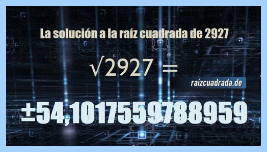 Solución obtenida en la resolución raíz de 2927