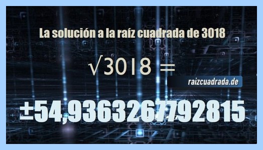 Solución que se obtiene en la resolución raíz cuadrada de 3018