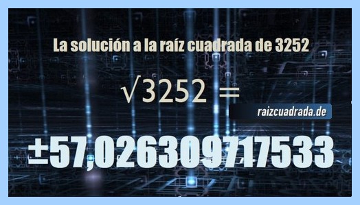 Solución final de la raíz del número 3252