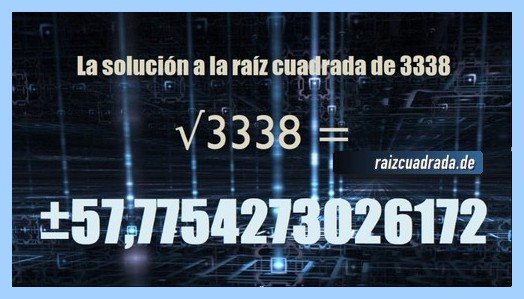Solución que se obtiene en la raíz del número 3338