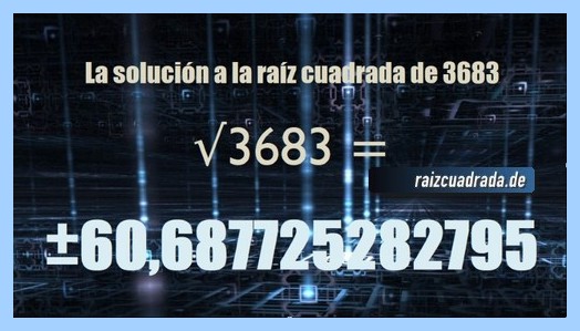 Solución final de la operación raíz cuadrada del número 3683