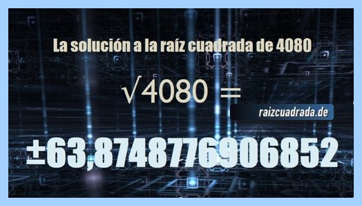 Solución que se obtiene en la resolución raíz cuadrada de 4080