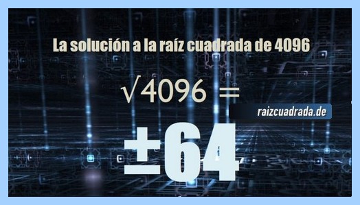 Solución obtenida en la operación raíz cuadrada del número 4096
