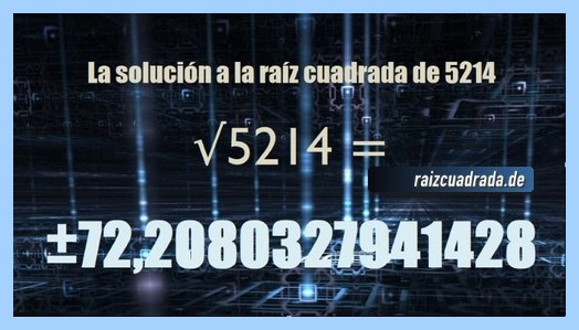 Solución conseguida en la raíz del número 5214