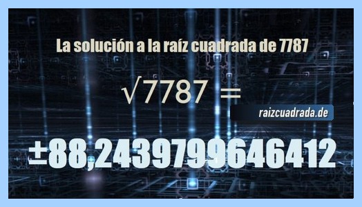 Solución obtenida en la raíz del número 7787