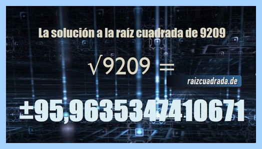 Solución final de la raíz del número 9209