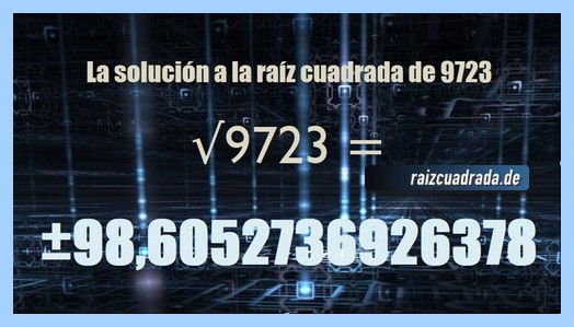 Solución finalmente hallada en la operación matemática raíz del número 9723